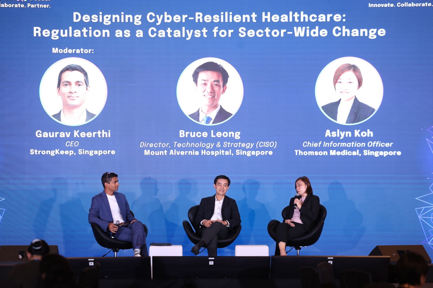 Gaurav Keerthi moderating the panel Designing Cyber-Resilient Healthcare: Regulation as a Catalyst for Sector-Wide Change.