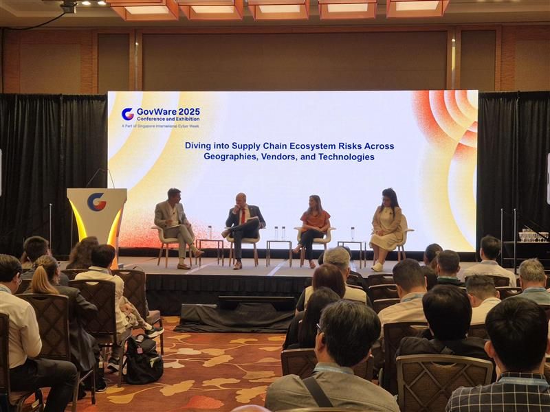 Gaurav Keerthi on a GovWare 2025 panel on supply chain ecosystem risks.